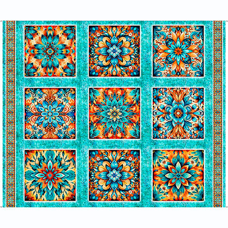 Oasis - Desert Rose Panel - Turquoise