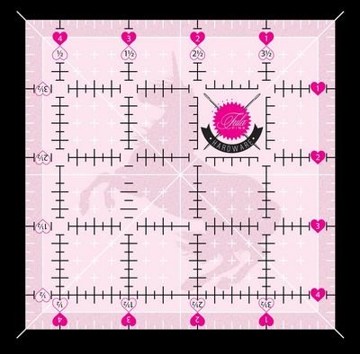 Tula Pink Hardware - 4-1/2" x 4-1/2" - Clear Grip Ruler - TPSQ4