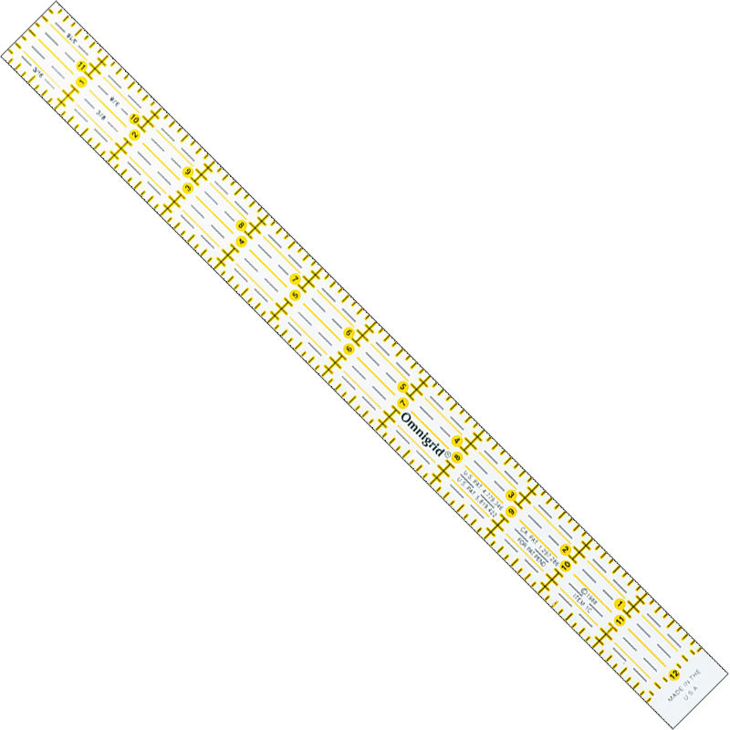 Omnigrip 1" x 12" Non-Slip Quilting Ruler by Omnigrid